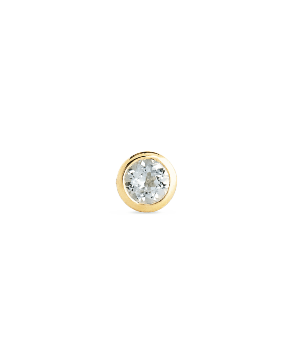 Iva 18k Yellow Gold Vermeil Single Stud Earring in White Topaz